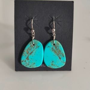 Navajo Turquoise and Sterling Dangle Earrings